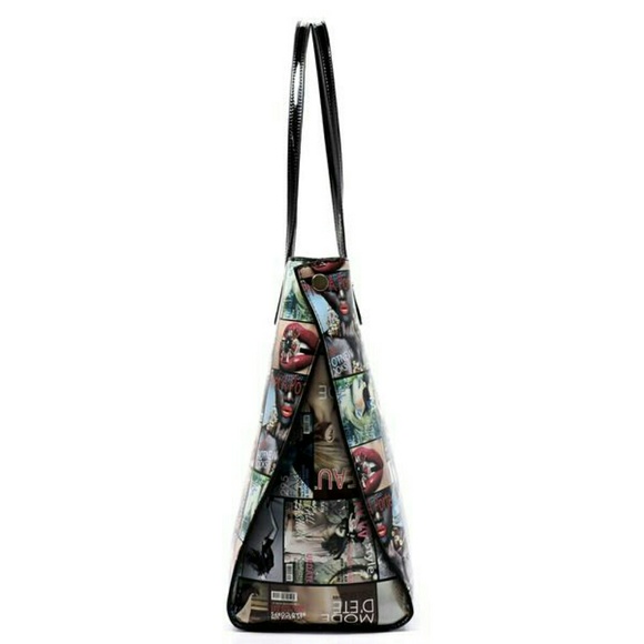 Glossy Magazine Cover Collage Satchel - Picture 2 of 4